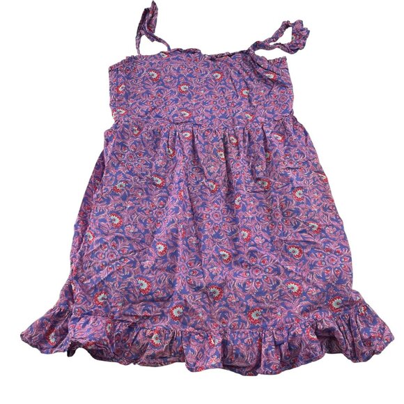 Vineyard Vines Girl’s Ruffle Smocked Dress Katama Tile Violet Sundress Large - Picture 1 of 5